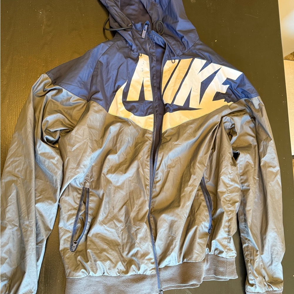 Nike Blue and Gray Windbreaker Jacket